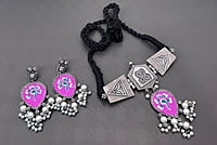 Oxidised Silver Plated Chokar Set-7 Oxidised Silver Plated Chokar Set-7