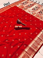 Kanchipuram Silk Saree-Red Kanchipuram Silk Saree-Red