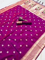 Kanchipuram Silk Saree-Wine Kanchipuram Silk Saree-Wine