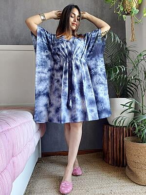 Fine Block Printed Soft Cotton Short Kaftan-10