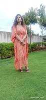 Tie and Dye Kaftan-Peach Tie and Dye Kaftan-Peach