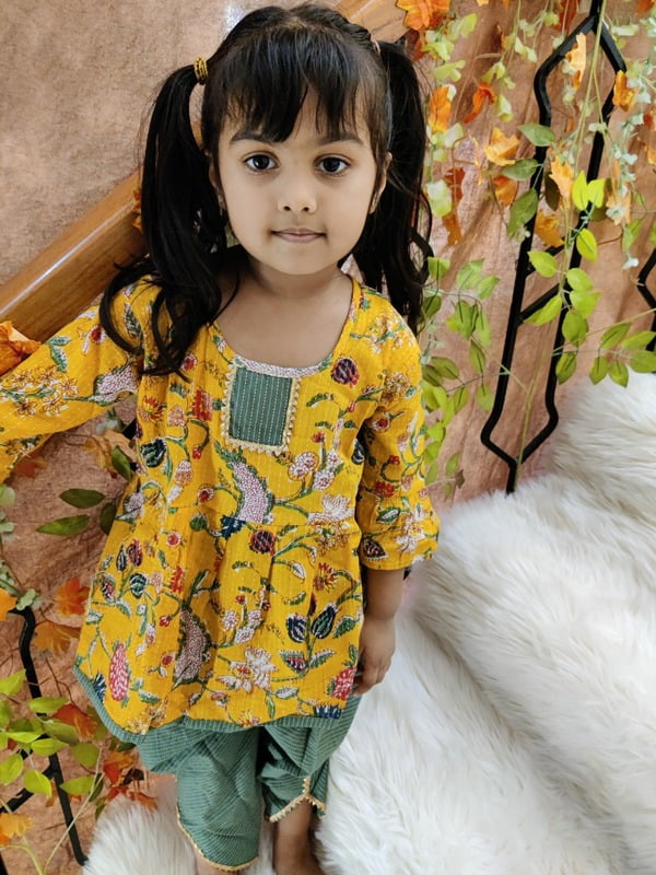 Fine Soft Cotton Dhoti Kurta Set For Girls