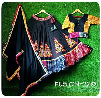 Cotton Festive Fusion Lehenga Catalogue 1-Black