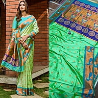 Paithani Silk Saree-Green Paithani Silk Saree-Green