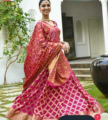 Rajasthani Gharchola Lehenga-Pink-1