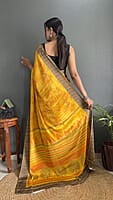 Rajwadi Silk Ready To Drape Saree-Mustard-Back Rajwadi Silk Ready To Drape Saree-Mustard-Back