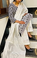 Chikan Kurti Palazzo Suit-Black Chikan Kurti Palazzo Suit-Black