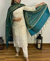 Chikan Suit with Banarasi Dupatta-4 Chikan Suit with Banarasi Dupatta-4