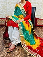 Chikankari Afghani Shaded Bandhani Dupatta Set-Magenta-1 Chikankari Afghani Shaded Bandhani Dupatta Set-Magenta-1