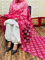 Chikankari Afghani Dupatta Set-Peach Chikankari Afghani Dupatta Set-Peach