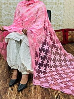 Chikankari Afghani Dupatta Set-Pink Chikankari Afghani Dupatta Set-Pink
