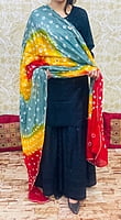 Chikankari Sharara Shaded Bandhani Dupatta Set-Black-1 Chikankari Sharara Shaded Bandhani Dupatta Set-Black-1