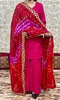 Chikankari Sharara Shaded Bandhani Dupatta Set-Magenta-4 Chikankari Sharara Shaded Bandhani Dupatta Set-Magenta-4