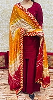 Chikankari Sharara Shaded Bandhani Dupatta Set-Maroon-3 Chikankari Sharara Shaded Bandhani Dupatta Set-Maroon-3