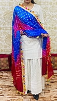 Chikankari Sharara Shaded Bandhani Dupatta Set-White-2 Chikankari Sharara Shaded Bandhani Dupatta Set-White-2
