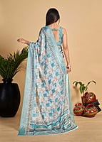 Brush Paint Digital Printed Saree-White-2 Brush Paint Digital Printed Saree-White-2