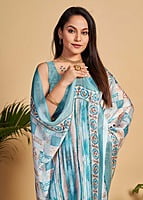 Brush Paint Digital Printed Saree-White-5 Brush Paint Digital Printed Saree-White-5
