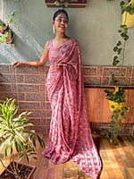 Elegant Sequins Saree-OnionPink Elegant Sequins Saree-OnionPink