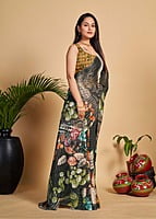Exclusive Digital Printed Saree-Black-3 Exclusive Digital Printed Saree-Black-3