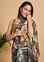 Exclusive Digital Printed Saree-Black-4 Exclusive Digital Printed Saree-Black-4