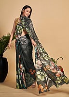 Exclusive Digital Printed Saree-Black-5 Exclusive Digital Printed Saree-Black-5