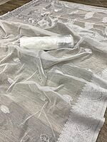 Handloom Linen Weaving Saree-White-3 Handloom Linen Weaving Saree-White-3