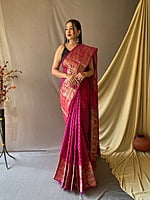 Handloom Silk Saree-Magenta Handloom Silk Saree-Magenta