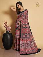Muslin Ajrakh Digital Printed Saree-9 Muslin Ajrakh Digital Printed Saree-9