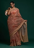 Organza Thread Work Saree-1 Organza Thread Work Saree-1