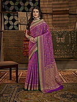Patola Silk Saree-Purple Patola Silk Saree-Purple