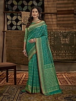 Patola Silk Saree-Rama Patola Silk Saree-Rama