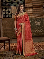 Patola Silk Saree-Red Patola Silk Saree-Red