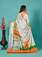 Traditional Digital Printed Saree-White-3 Traditional Digital Printed Saree-White-3