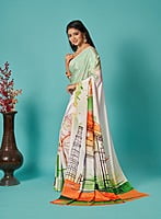 Traditional Digital Printed Saree-White-4 Traditional Digital Printed Saree-White-4
