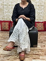 Chikan Kurti Lucknowi Palazzo Set-Black Chikan Kurti Lucknowi Palazzo Set-Black