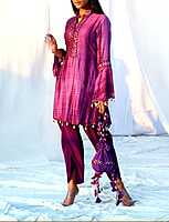 Tie And Dye Dhoti Kurta Set-Purple-1 Tie And Dye Dhoti Kurta Set-Purple-1