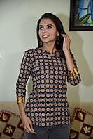 Block Printed Top-Black-4 Block Printed Top-Black-4
