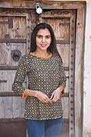Block Printed Top-Black-7 Block Printed Top-Black-7