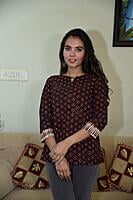 Block Printed Top-Brown-2 Block Printed Top-Brown-2