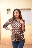 Block Printed Top-Brown-3 Block Printed Top-Brown-3