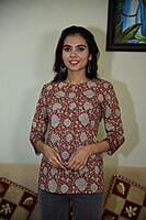 Block Printed Top-Brown-5 Block Printed Top-Brown-5