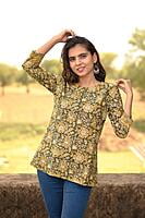 Block Printed Top-Green-1 Block Printed Top-Green-1