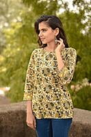 Block Printed Top-Green-3 Block Printed Top-Green-3