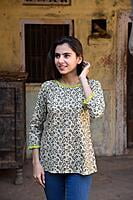 Block Printed Top-Green-7 Block Printed Top-Green-7