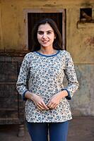 Block Printed Top-Indigo-2 Block Printed Top-Indigo-2