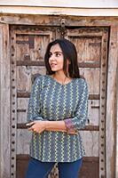 Block Printed Top-Indigo-3 Block Printed Top-Indigo-3