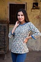 Block Printed Top-Indigo-6 Block Printed Top-Indigo-6