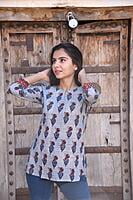 Block Printed Top-Indigo-8 Block Printed Top-Indigo-8