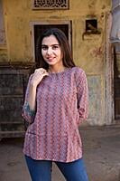 Block Printed Top-Rust-2 Block Printed Top-Rust-2