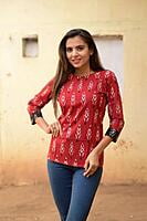 Block Printed Top-Rust-6 Block Printed Top-Rust-6